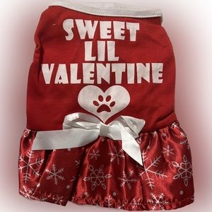 💥Dog Cat Clothing Costume “Sweet Little Valentine” Holiday Dress Bow Small